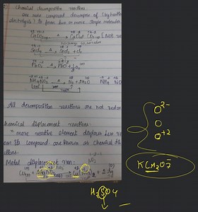 2) Chemical decomposition reactions: one nude compound decompos... | Filo