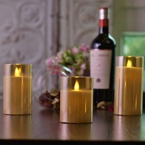 [Hot Item] Remote Control Brightness Adjustment Glass LED Flameless Candles for Indoor Outdoor Decoration