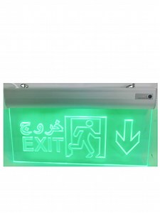 Aluminum Housing Acrylic Panel Safety 85-265V 3 Hours Emergency Time Rechargeable LED Emergency Exit Sign Light