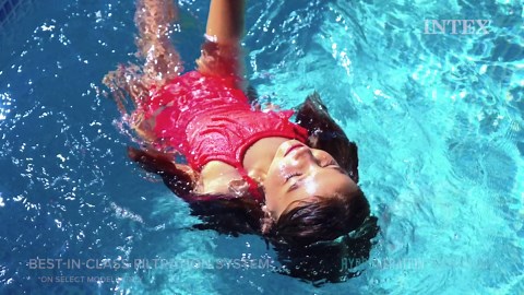 INTEX Round Metal Frame 8ft x 20in Above Ground Swimming Pool Set, Blue