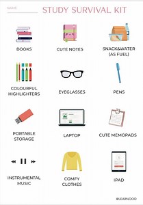 Study Survival Kit Printable | Study Guide | Study Planner | Study Template | Study Organiser | A4 | Printable PDF - Etsy