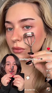 733 reactions · 21 shares | Eyelash curler makeup hack  Ib @lenkalul Used @sheglam_official jigsaw puzzle eyeshadow palette shade love n taupe #makeup #makeuphacks | Marian Ghobreial Makeup Artist | Facebook