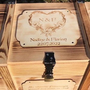 Large Wedding Box Personalized With Names, Heart Rosary and Lock / Souvenir Box for the Wedding / Wedding Gift - Etsy