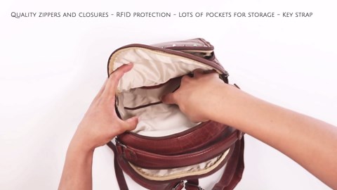 Lady Conceal Concealed Carry Sawyer Leather Backpack (Dusty Black)