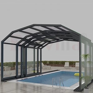 [Hot Item] Best Heavy Outdoor Retractable Swimming Pool Cover Remote Control Sunshade Motorized Louver Roof Waterproof Electric Pergola