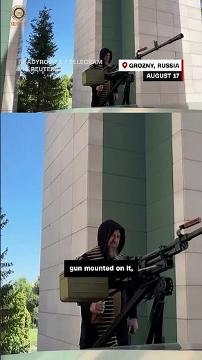 Tesla with a machine gun driven by Chechen leader