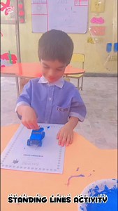 This activity will test the ability of a child to draw a standing line, helping to develop the pencil control and fine motor skills that are essential for writing. #activitybasedlearning #standingline #PlayGroup #MainCampus | Racines School System