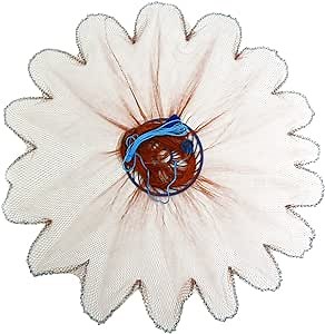 Magic Fishing Net with Cast Ring, Easy Throw Casting Net for Minnow Bait Fishes, Saltwater Fishing Tools (Brown Tyre Line Chain Sinker, 12ft Radius)