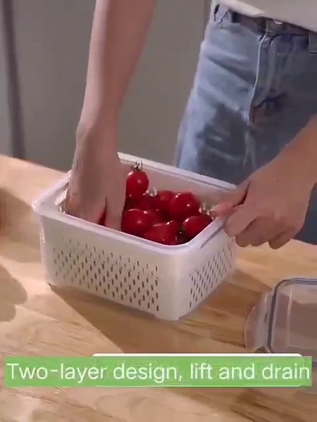 Fruit Vegetable Storage Containers 3 Pack Food Storage Containers with Lids - 100% Leakproof - BPA Free - Great for Kitchen Organization and Food Prep - Perfect for Fruits Vegetables Snacks