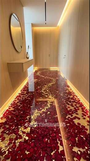 Beautiful Foyer Transformation with a Rose Petal Epoxy Floor #epoxy #interiordesign #renovation