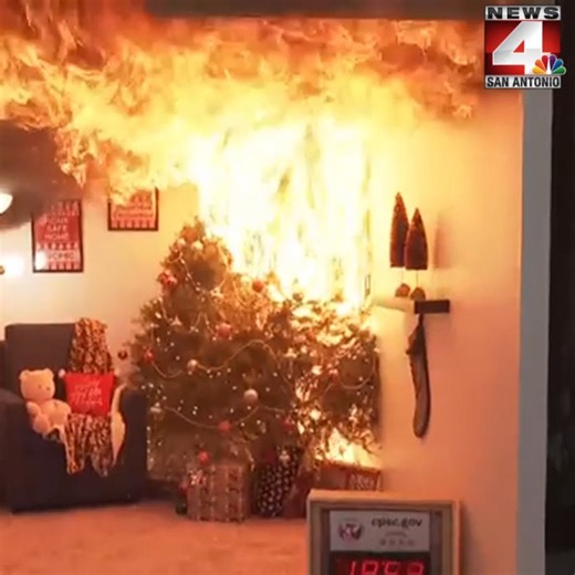 The Consumer Product Safety Commission shows just how quick a Christmas tree fire can engulf a room in flames. | News 4 San Antonio