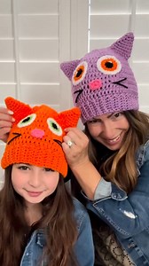 3.7K views · 163 reactions | Forget Cat in the Hat, try Cat on the Hat! Grab the Crochet Cartoon Eye Cat Hat pattern by Repeat Crafter Me : https://bit.ly/3RDjSKY Shop the yarn: https://bit.ly/3ZEVCdd | Yarnspirations | Facebook