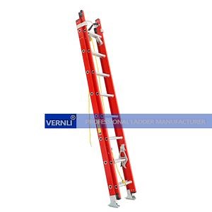 [Hot Item] Wholesale Best Selling Fiberglass Insulated Extension Telescopic Step Stairs Ladder with V-Rung
