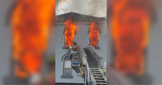 Large fire breaks out above Kittanning, Pennsylvania, business