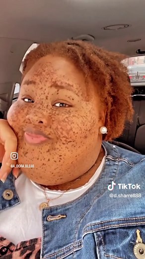 Natural Black Redhead Girl with Freckles and Locs
