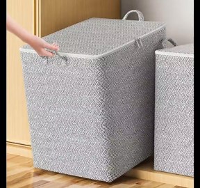 Storage Bins with Lids,Foldable with Zipper and Handle Closet Space Saver Stackable Storage Containers Moving Boxes Organizer for Clothes Outdoor Bedding Blankets Pillows Quilt (L,150L)