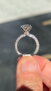 3ct E VS1 Round Lab Grown Diamond IGI Certified on a 3D Micro Pave Diamond Setting with Diamond Scarf set on 6 Prong $3,995 | AlexanderSparks