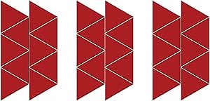 LiteMark 3.5 Inch Red Triangle Shape Wall Decal, Removable Lovely Triangle Picture Art Vinyl Stickers, Great for Mural, Bedroom, Playroom - Pack of 30 Pcs