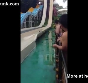 Daughter Loses Top On Slide
