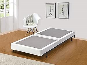 Spring Air 4-Inch Wood Split Low Profile Traditional Box Spring/Foundation For Mattress, Twin , White