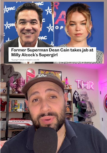 The WORST Superman actor is throwing shade. #supergirl #movie #superman #deancain #millyalcock