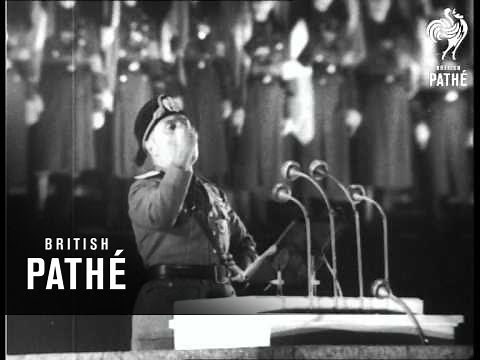 Mussolini Close Ups And Speech In German (1927)