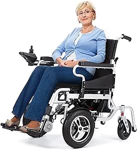 Lightweight Electric Wheelchair,Electric Wheelchair for Adults,20 Miles Travel Range,Foldable Power Wheelchair with Dual Motor,Portable Motorized Wheelchair for Seniors,All Terrain Wheelcharis