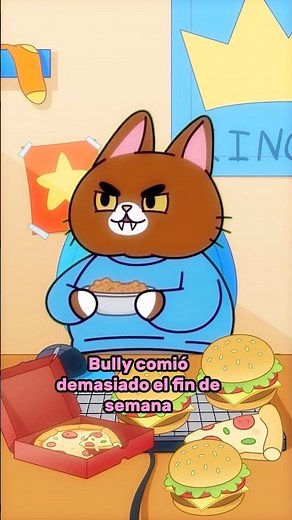 ¡BULLY se volvió ENORME!🍔 #simbochka #simba #gatos #animación