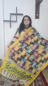 2.9K views · 15 reactions | Seema Verma designer hub showcasing latest hand penkalamkari silk duppata 9289241423 | Indradhanush Live Shop | Facebook