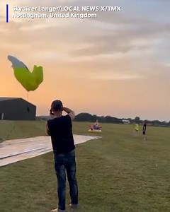 Impressive! A skydiver landed perfectly on an inflatable unicorn. | Gray Media Digital Content Center | Facebook