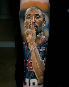 Shhhhh @kobebryant @usabasketball Done on @stevedelosreyes Done using @inkjecta @inkjectapro @intenzetattooink @stevebutchersmambaglide @electrumstencilproducts @killerinktattoo @thelvxlightofficial @dermalizepro @mdwipeoutz @cheyenne_tattooequipment @musotoku @sullenclothing @gorillaglove | Steve Butcher