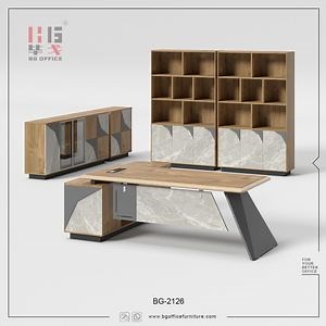 [Hot Item] Commercial L Shaped Computer Office Table Modern Wooden CEO Executive Furniture Desk