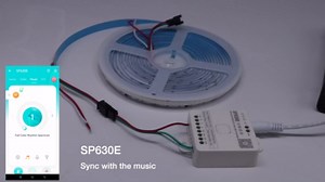 SP630E LED Controller – Bluetooth Led Controller for Single-Color or IC-Driven Strips Control for WS2811/WS2812B/SK6812, PWM SPI-TTL Support (5V-24V Wide Voltage)