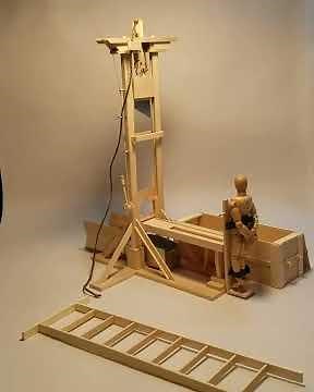 Craftstick functioning Model guillotine Execution Device Demo part 1