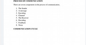 PROCESS OF COMMUNICATION There are seven components in the process of communication.