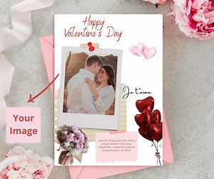 Carte Saint Valentin Personnalisée, Message D'amour Français, Imprimer PDF, Cadeau Romantique, Fête Amoureux - Etsy UK