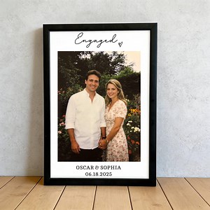 Custom Engagement Photo Wood Print, Personalized Sign, Couples Photo Name Sign, Boyfriend Gift, Birthday Gift for Him, Couple Portrait - Etsy