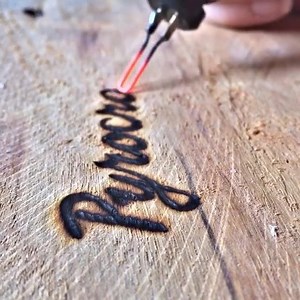 Pyrography is the free handed art of decorating wood or other materials with burn marks resulting from the controlled application of a heated object such as a poker. It is also known as pokerwork or wood burning. The term means "writing with fire", from the Greek pur and graphos. Video by Pyrocrafters | Karkhana Hub | Facebook