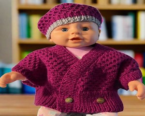 Baby Cardigan and Beret Knitting Pattern: Cabled Vest, French Design (PDF Pattern) - Etsy Canada