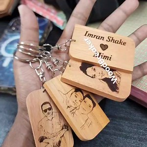23K views · 18 reactions | Customized Key Ring殺 Create a customized wooden key ring with picture and text. Ring :- Stainless Steel. Material :- Meheguni Wood. | WoodBreaker | Facebook