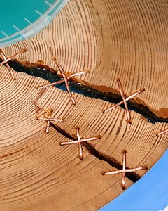 Sewing metal on wood | Humor Train