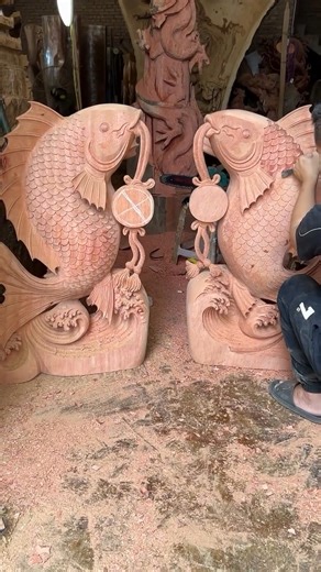 14K views · 43 reactions | Wooden handmade koi fish statues!  Awesome skills and patience  Check out icreatived.com   @la202308 | Interesting & Creative Designs | Facebook