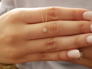 14kt Gold Diamond Necklace, Diamond Pendant, Cluster Diamond Necklace, Natural Diamond Necklace, Beautiful Necklace - Etsy