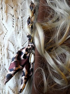 Tresse blonde foulard "léopard" (atebas amovible) - Etsy France