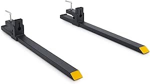 CREWORKS 60" 4000lbs Pallet Forks, Clamp on Pallet Forks for Tractor Bucket Loader, Quick Attach Lifting Attachment for Tractor, Skid Steer Accessories