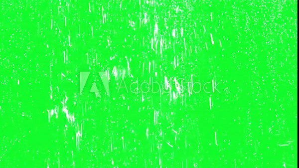 Realistic raindrops sliding on glass — green screen rain video effect, 3D chroma key transparent render