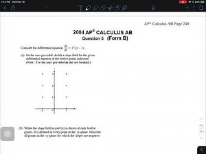 AP Calculus AB FRQ 2004 #5 Form B