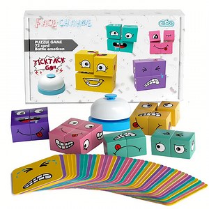 Dimoarch Matching Game for Kids Ages 3+, Wooden Face Changing Building Block Puzzle Game for Kids Aged 4-8 with Bell & Storage Bag, Educational Board Game for Boys and Girls - Walmart.com