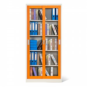[Hot Item] Sliding Glass Door File Cabinet Steel Cupboard Metal Bookcase Storage File Cabinet