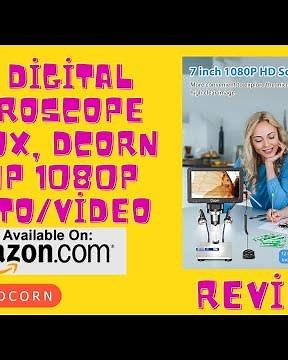 Dcorn- 7'' Digital Microscope 1200X, Dcorn 12MP 1080P Photo/Video